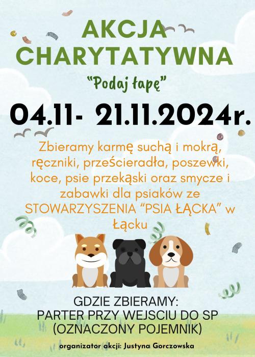 AKCJA CHARYTATYWNA „PODAJ ŁAPĘ”