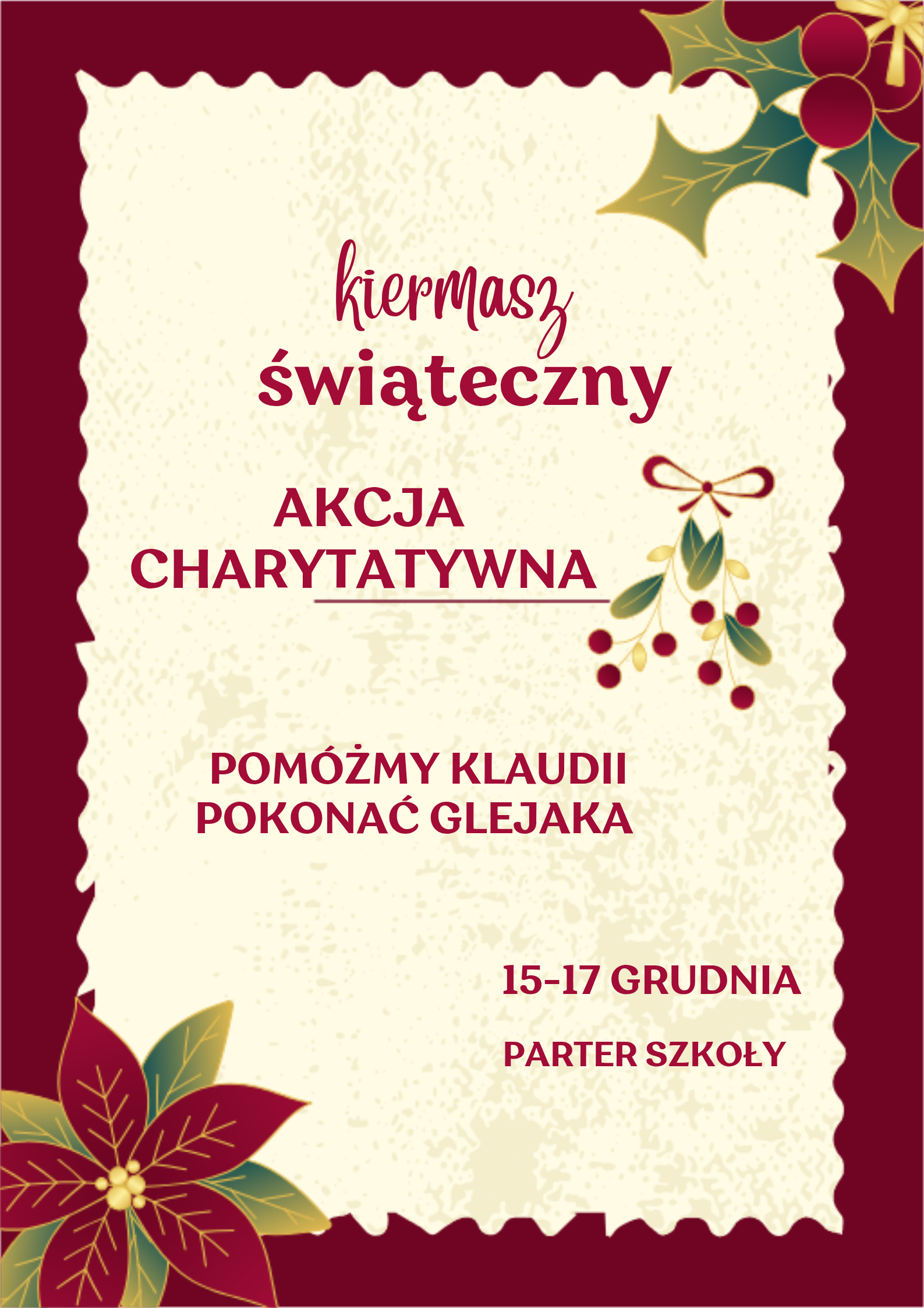 KIERMASZ CHARYTATYWNY DLA KLAUDII