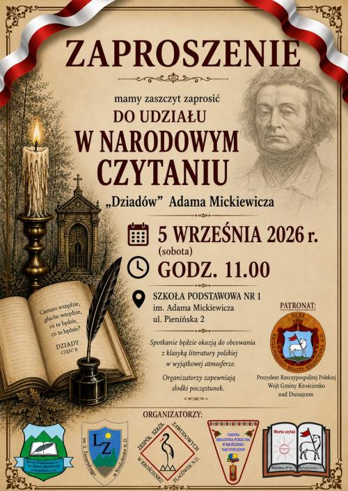 ZAPROSZENIE DO UDZIAŁU W NARODOWYM CZYTANIU
